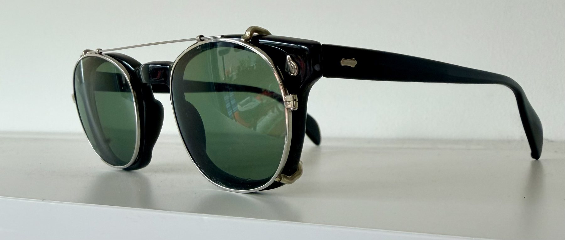 American Optical Vintage Frame with Custom Clip-On, view 2